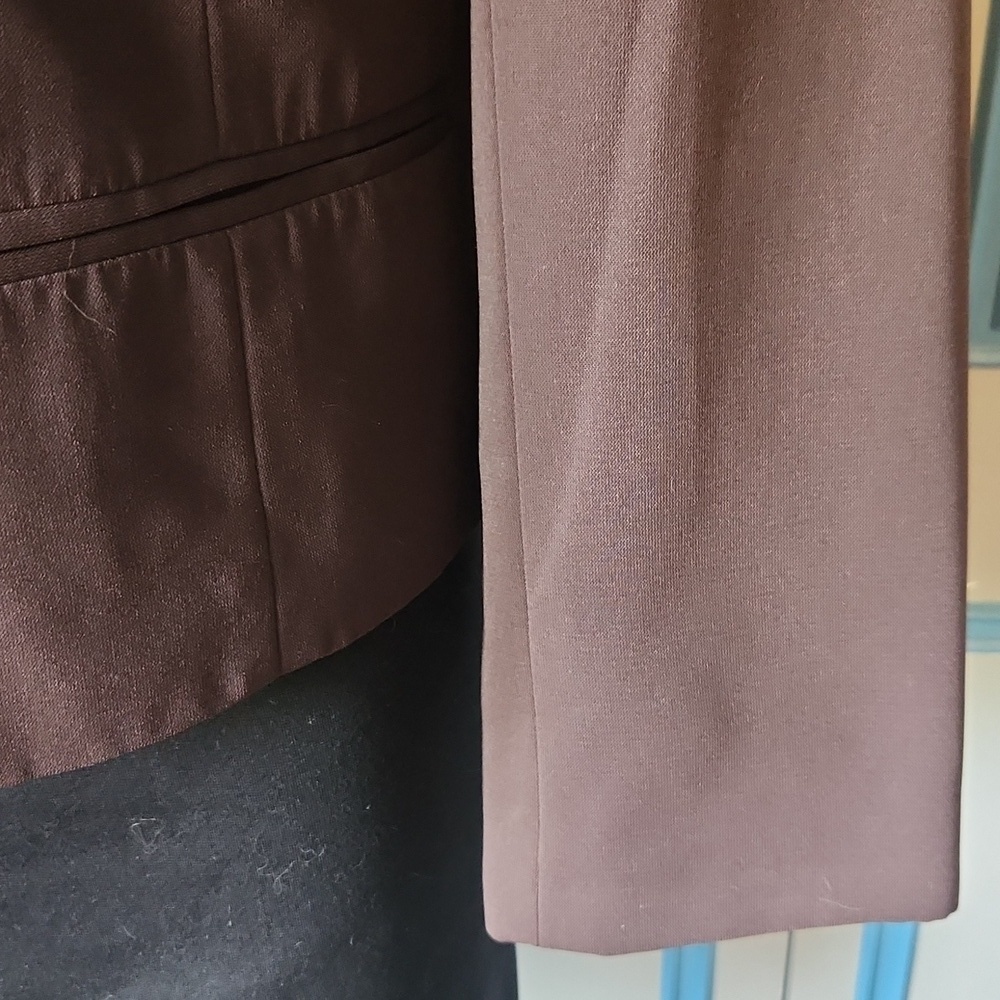 Norton McNaughton Dark Brown Zippered Blazer - Picture 8 of 11